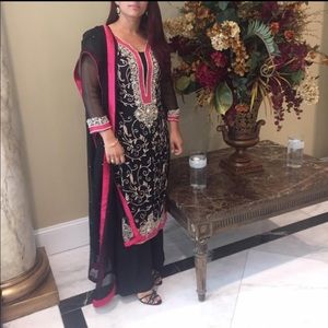Chiffon three piece shalwar kameez Pakistani